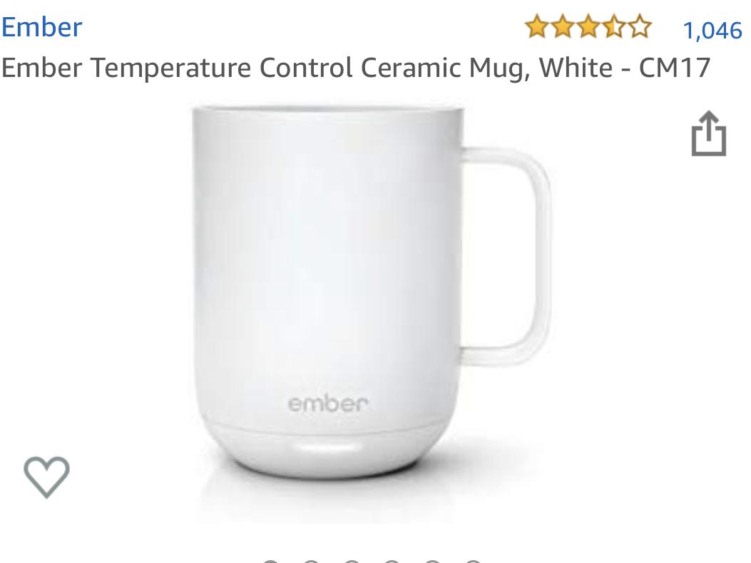 Ember Temperature Control Ceramic Mug, White - CM17