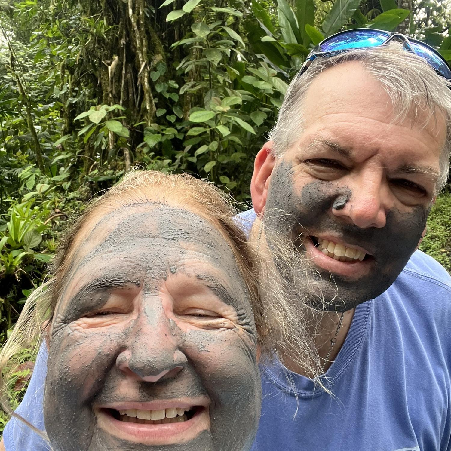 Mud facial in Valcano mud in Costa Rica
