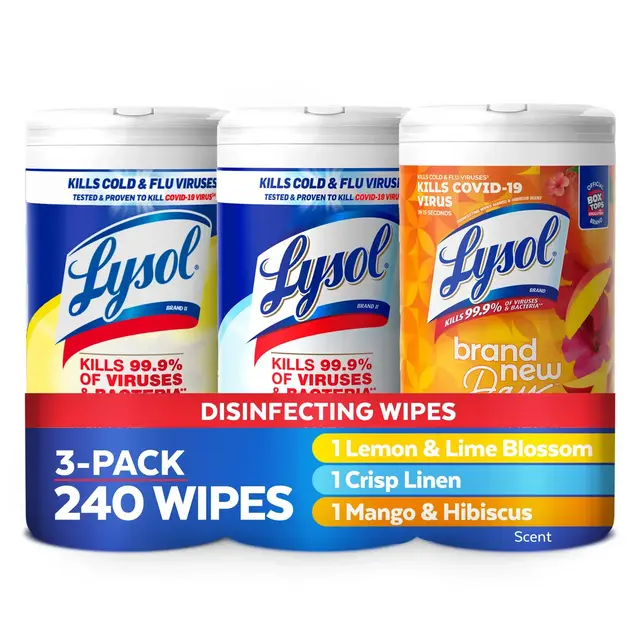Lysol Disinfecting Wipes - Lemon/Crisp Linen/Mango and Hibiscus - 80ct
