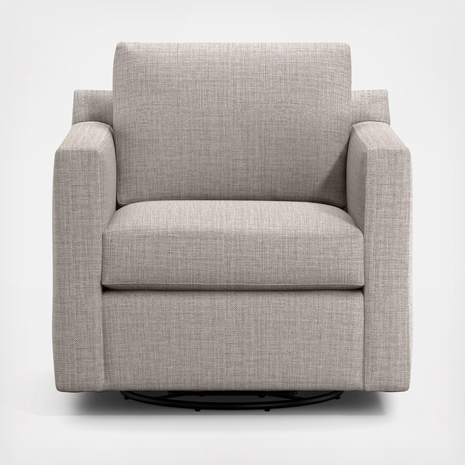 Crate and Barrel, Barrett II Track Arm Swivel Chair Zola