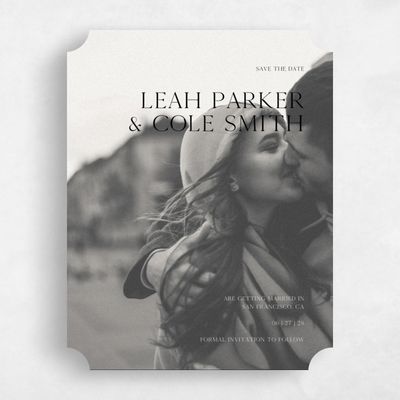 Black Ticket Wedding Save the Date - Lummin Photo