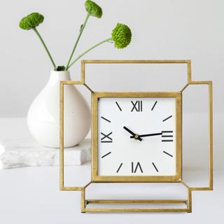 Antiqued Square Mante Clock