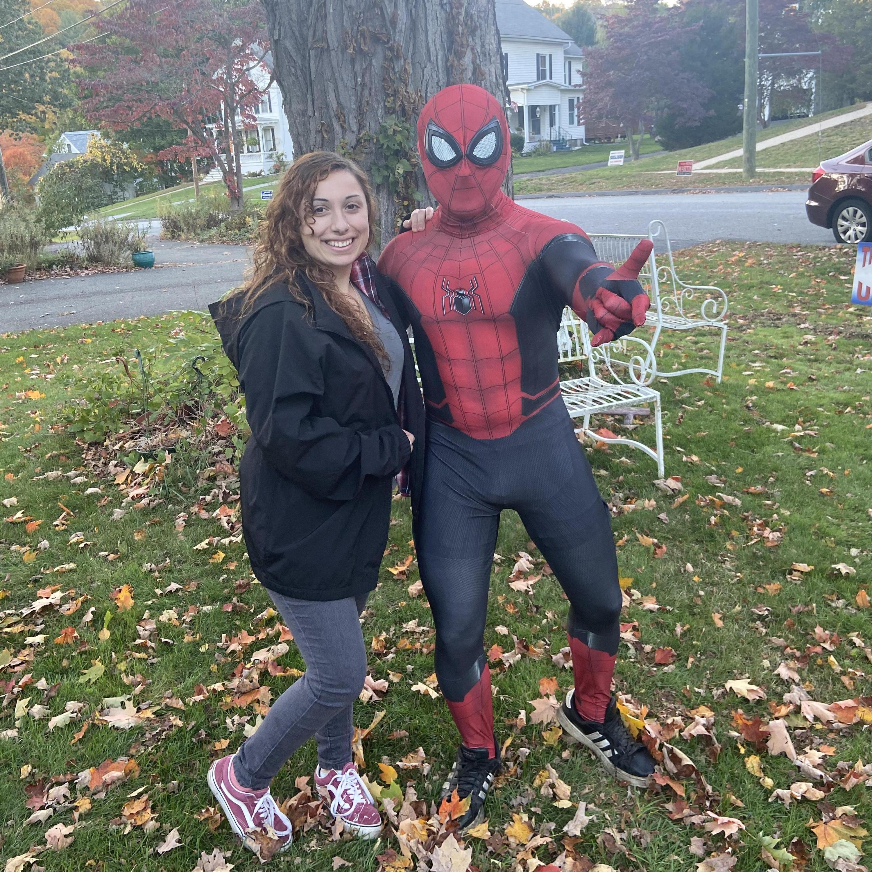 He was Spiderman and I was Mary Jane.