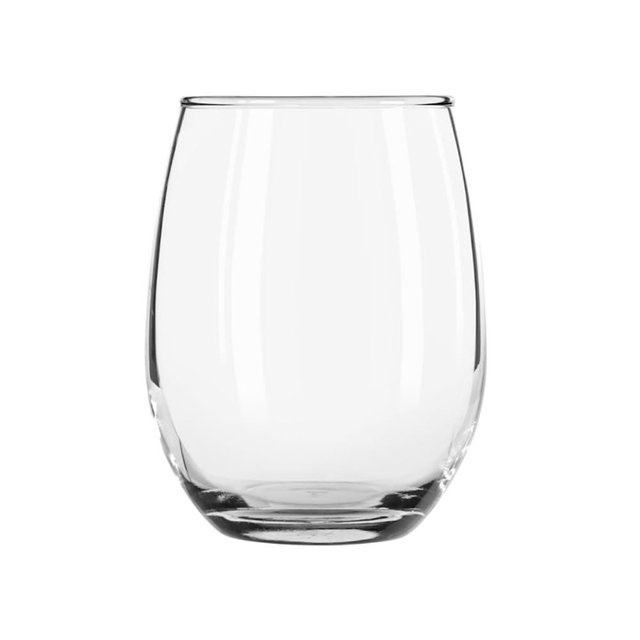 Libbey Stemless Wine Glass, Clear Crystal, 9 Ounce Capacity, Elegant Contoured Design, Set of 12