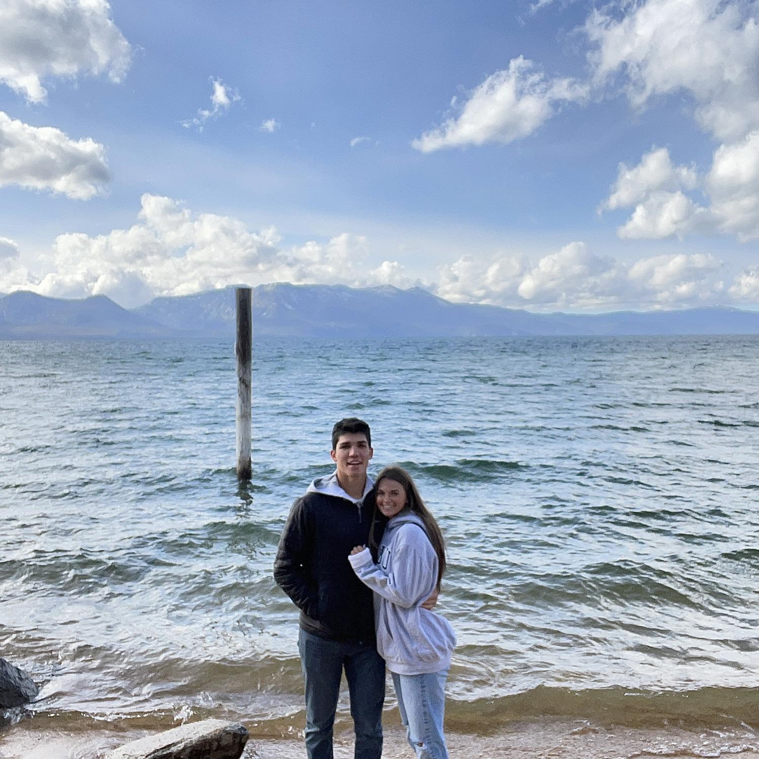 One of our first dates up to Tahoe when we first started dating in 2021! It was so cold!