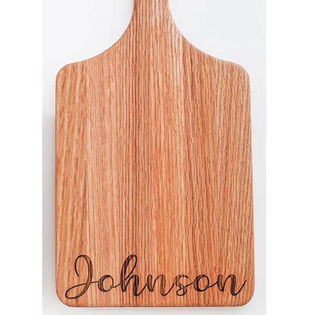 Drapela Works Personalized Wood Serving Board - Custom Cheese Board/Paddle Charcuterie Board - Walnut or Red Oak Wood - Multiple Sizes Avaliable - Personalized Evgraving