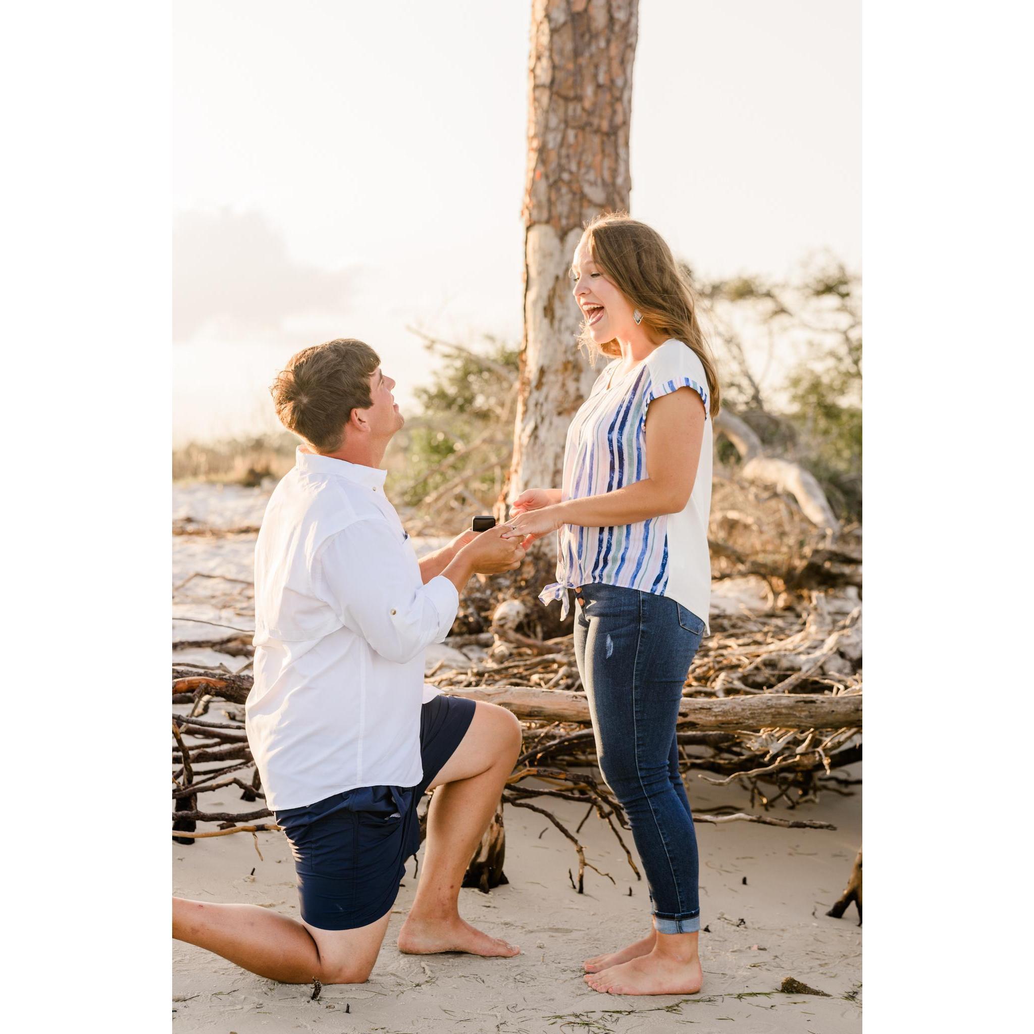 When he popped the question.