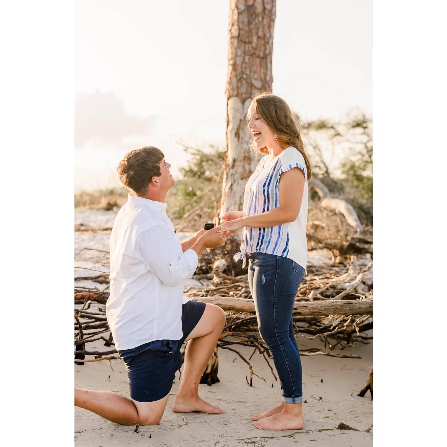 When he popped the question.
