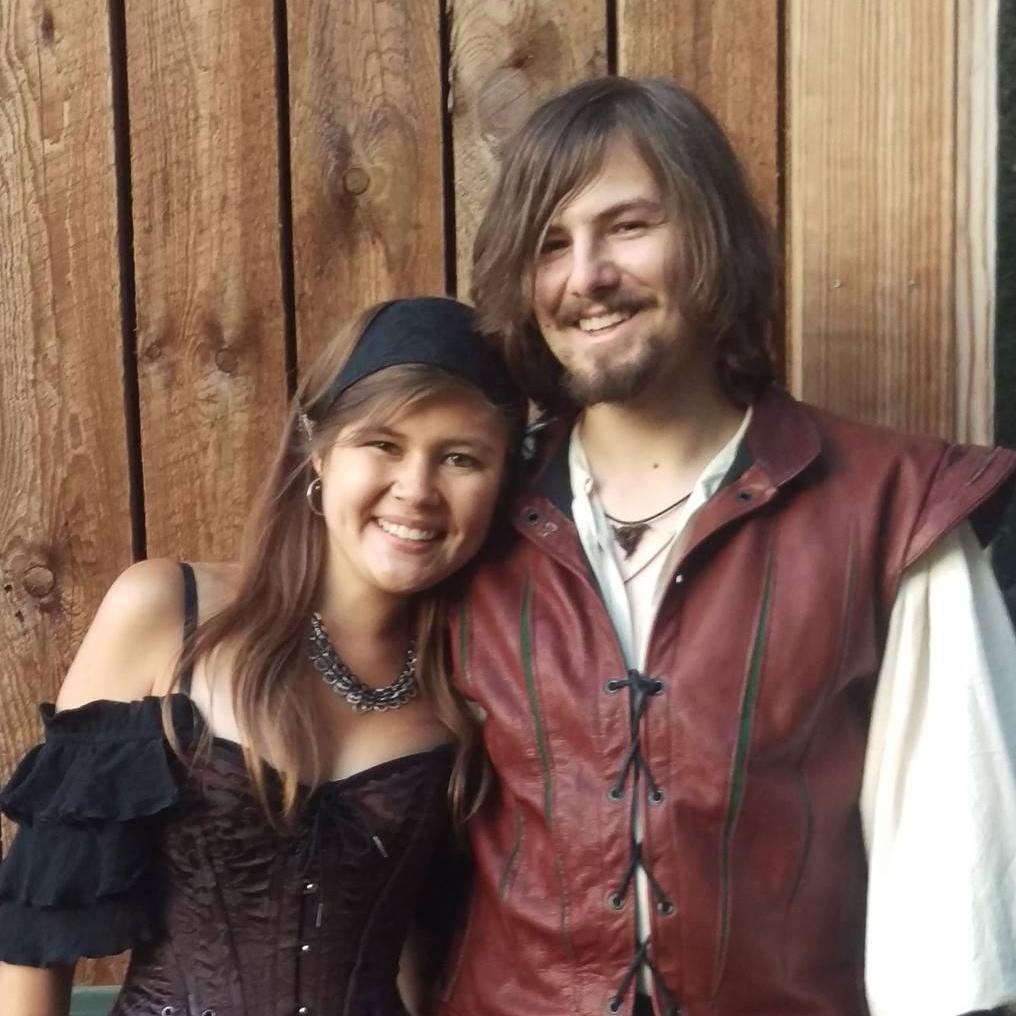 It is difficult to find photos of us that are not in costume.