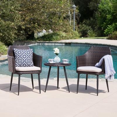 Iona 3pc Wicker Chat Set - Christopher Knight Home