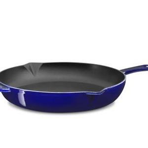 Staub Cast-Iron Fry Pan, 12", Sapphire Blue