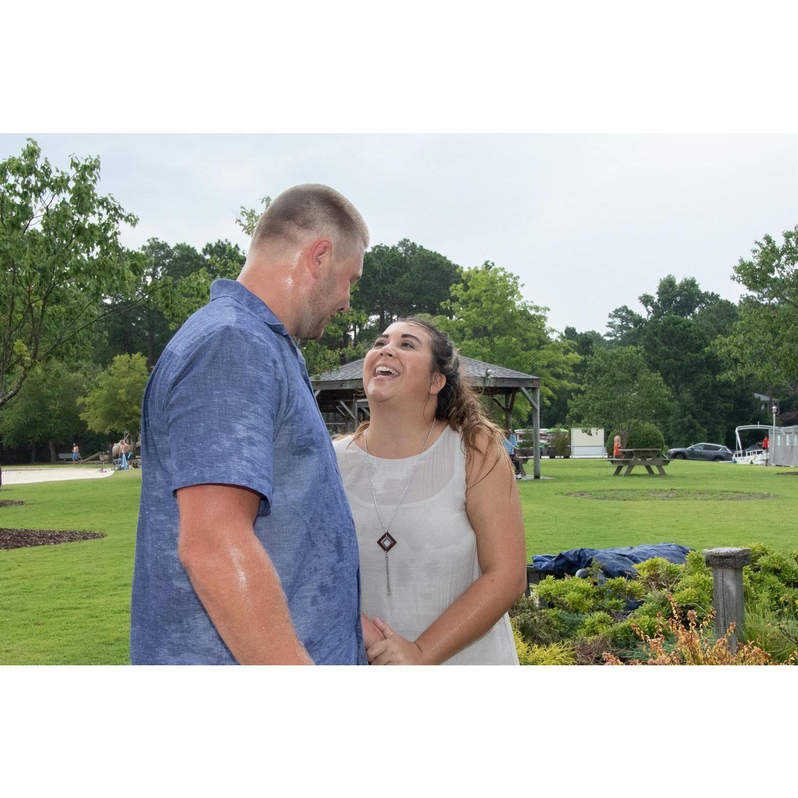 Lexi's excited face because they just got Engaged!