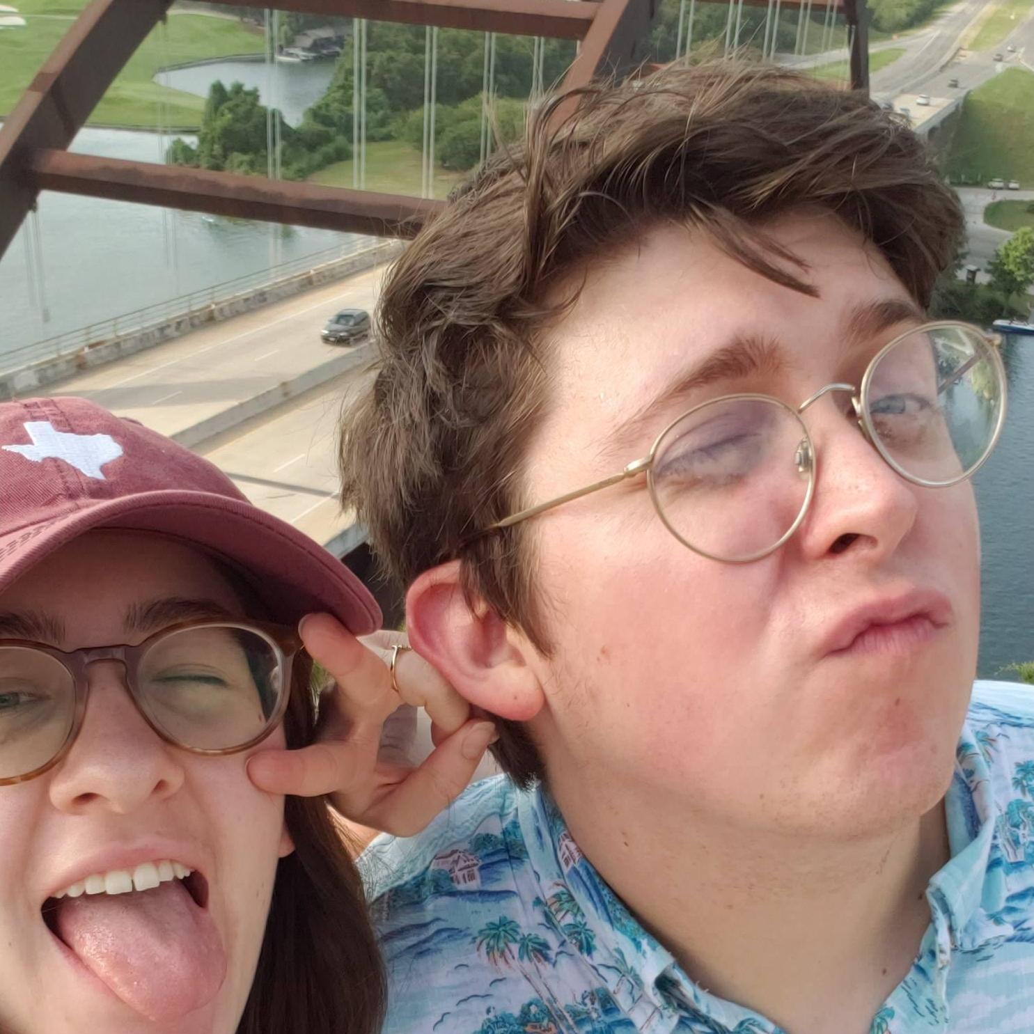 Posing on the Austin 360 Bridge overlook