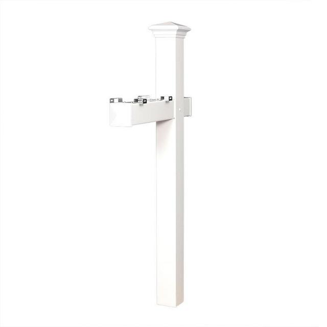Postal Pro White Polymer 4 x 4 Mount Mailbox Post