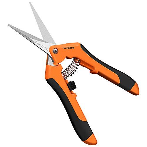 VIVOSUN 6.5 Inch Gardening Hand Pruner Pruning Shear with Straight Stainless Steel Blades Orange