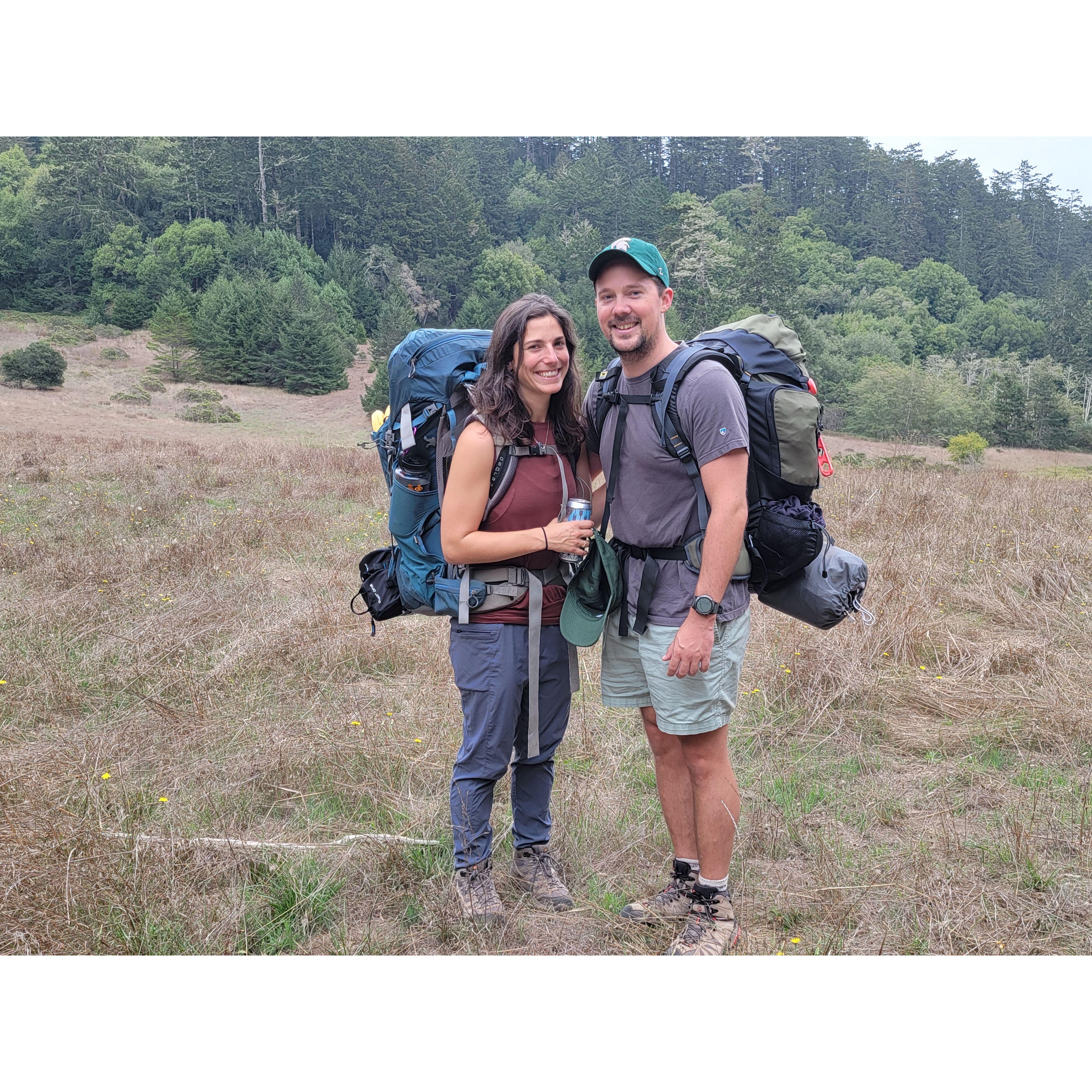 Our first weekend date in San Francisco we went backpacking