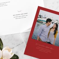 Sakura Photo | Dark Red | Zola Wedding Invitations