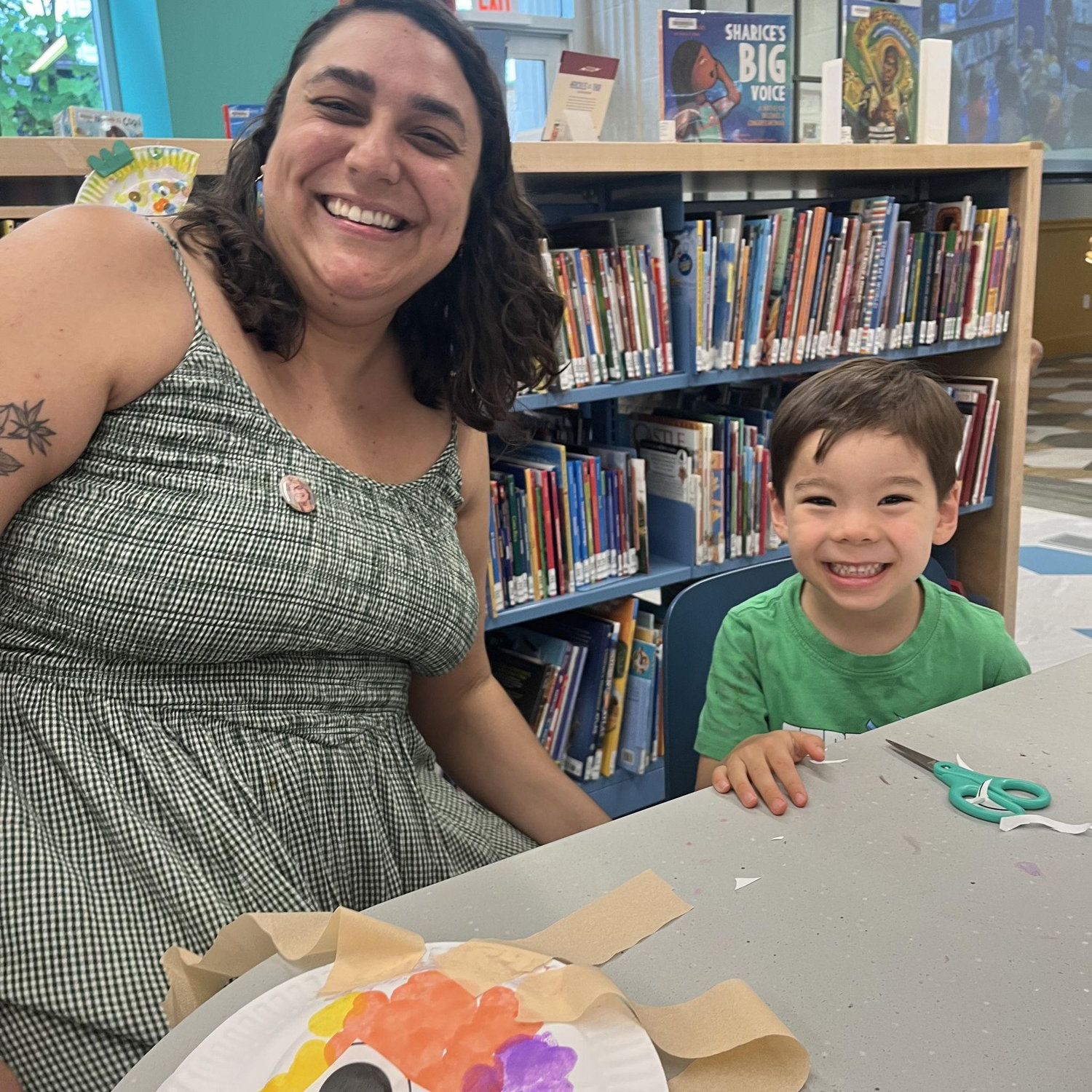 Just 2 bookworms hanging at the library!