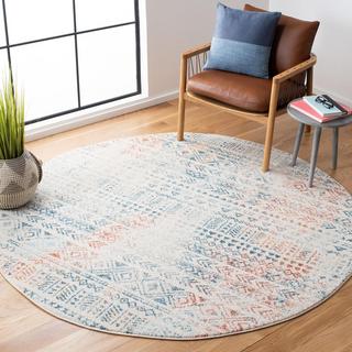 Tulum Round Tribal Geometric Rug