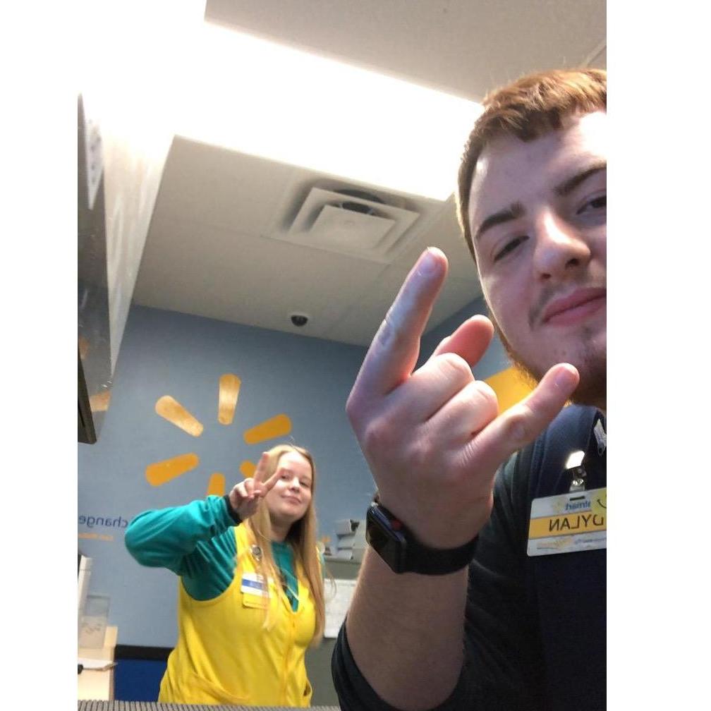 Our actual first picture together. I was his boss, little did we know soon after this we would start dating.