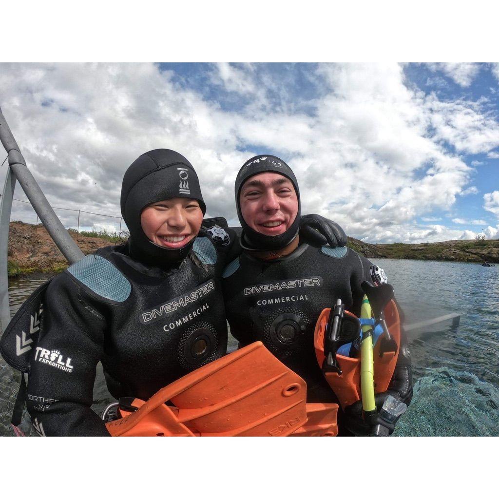 Snorkeling between the North American and European continental plates in Iceland