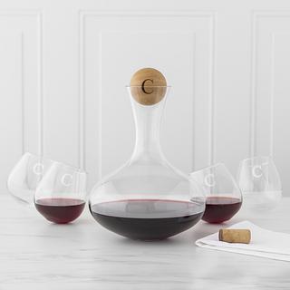 Personalized 5-Piece Wine Decanter & Tipsy Tasters Set