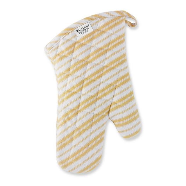 Williams Sonoma Striped Oven Mitt, Jojoba Yellow