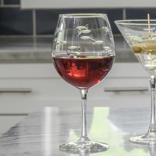 School of Fish Balloon Wine Glass, Set of 4