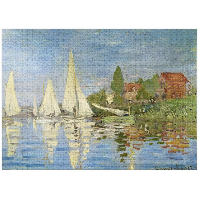 MyPuzzle Claude Monets Regattas At Argenteuil 1872 - Premium 1000 Piece Jigsaw Puzzle for Adults