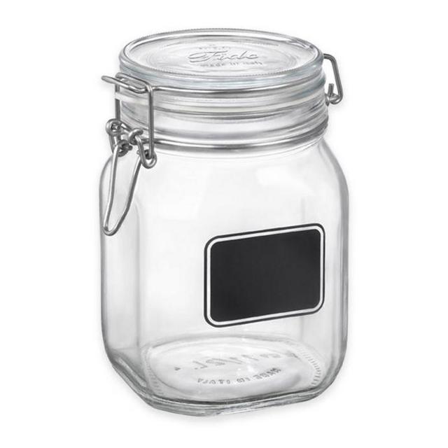 Bormioli Rocco Fido Square Chalk 33.75 oz. Label Jar