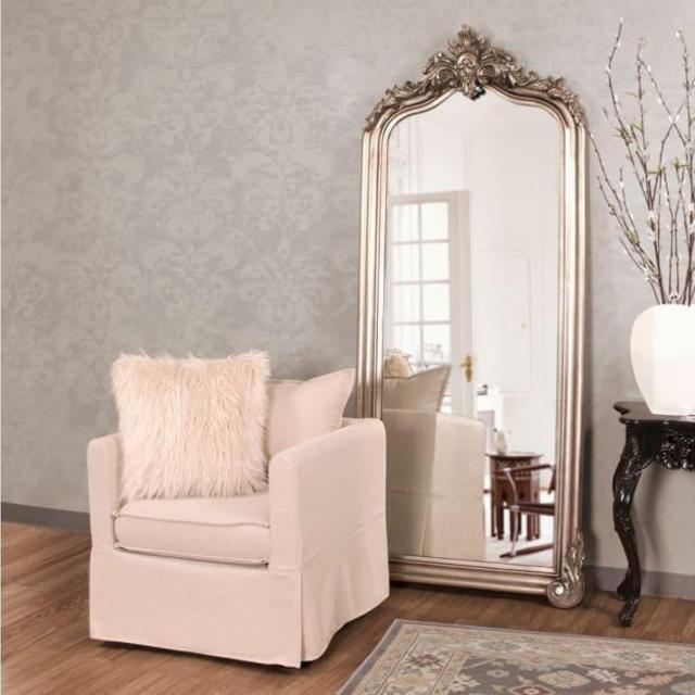 Delacora Tudor 87" x 38" Antique Arched Traditional Framed Full Length Leaning Floor or Wall Mirror