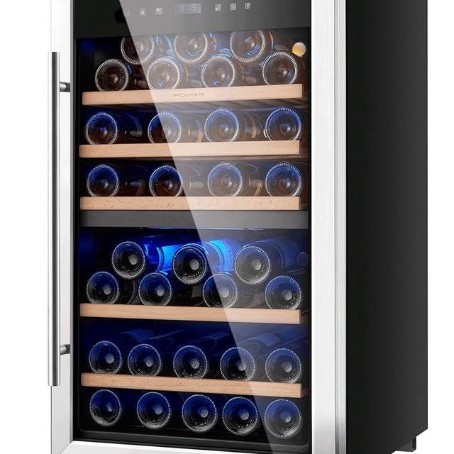 FOVOMI Wine Refrigerators,52-bottle Wine Fridge Cooler Freestanding Wine Refrigerator,(Bordeaux 750ml) Dual Zone Compressor Wine Cellar Chiller