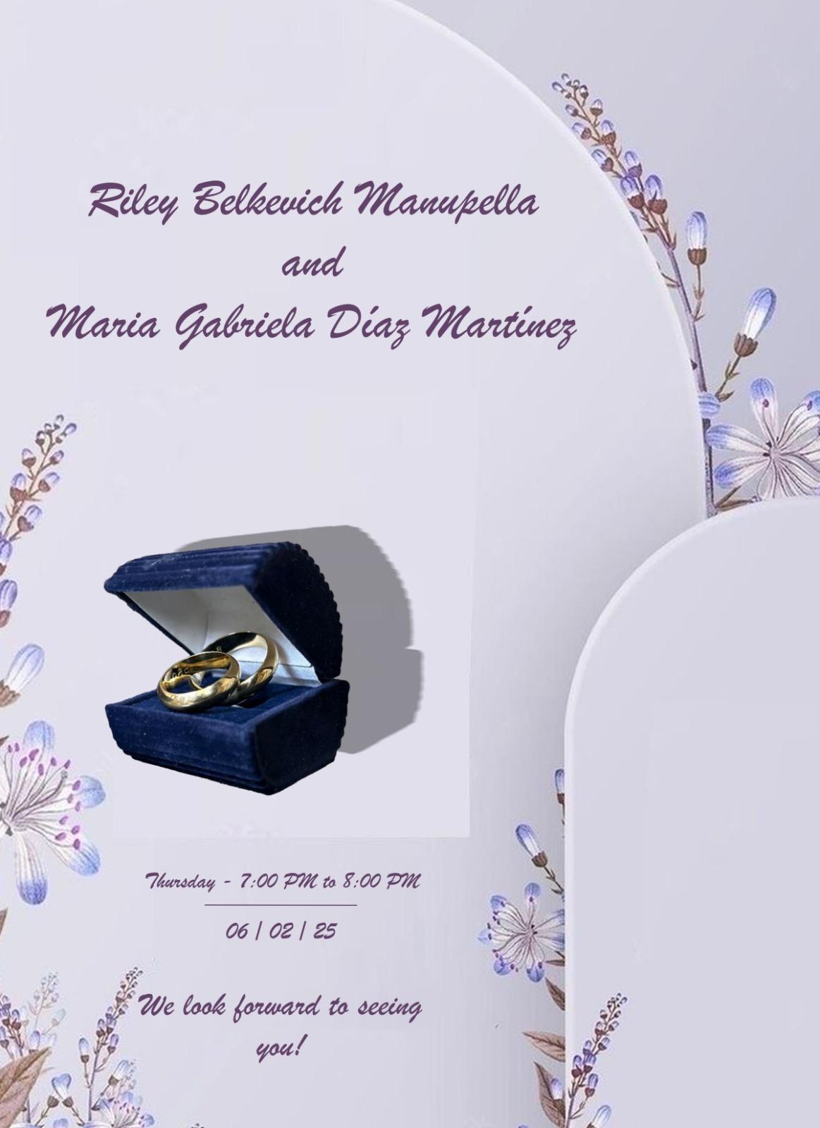 The Wedding Website of Maria Gabriela Diaz and Riley Belkevich