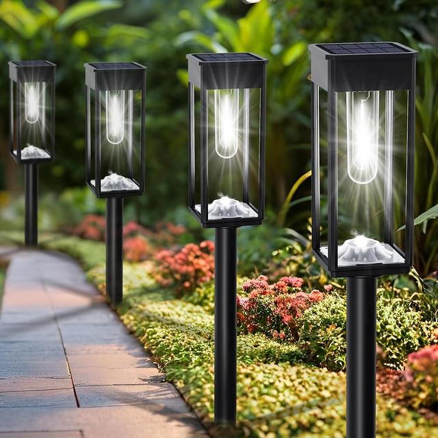 Solar Pathway Lights Outdoor 8 Pack,12Hrs Solar Lights outdoor Pathway Lights Solar Powered, Solar Path Lights Outdoor Waterproof, IP65 Solar Walkway Lights for Outside Yard Sidewalk (Cool White)