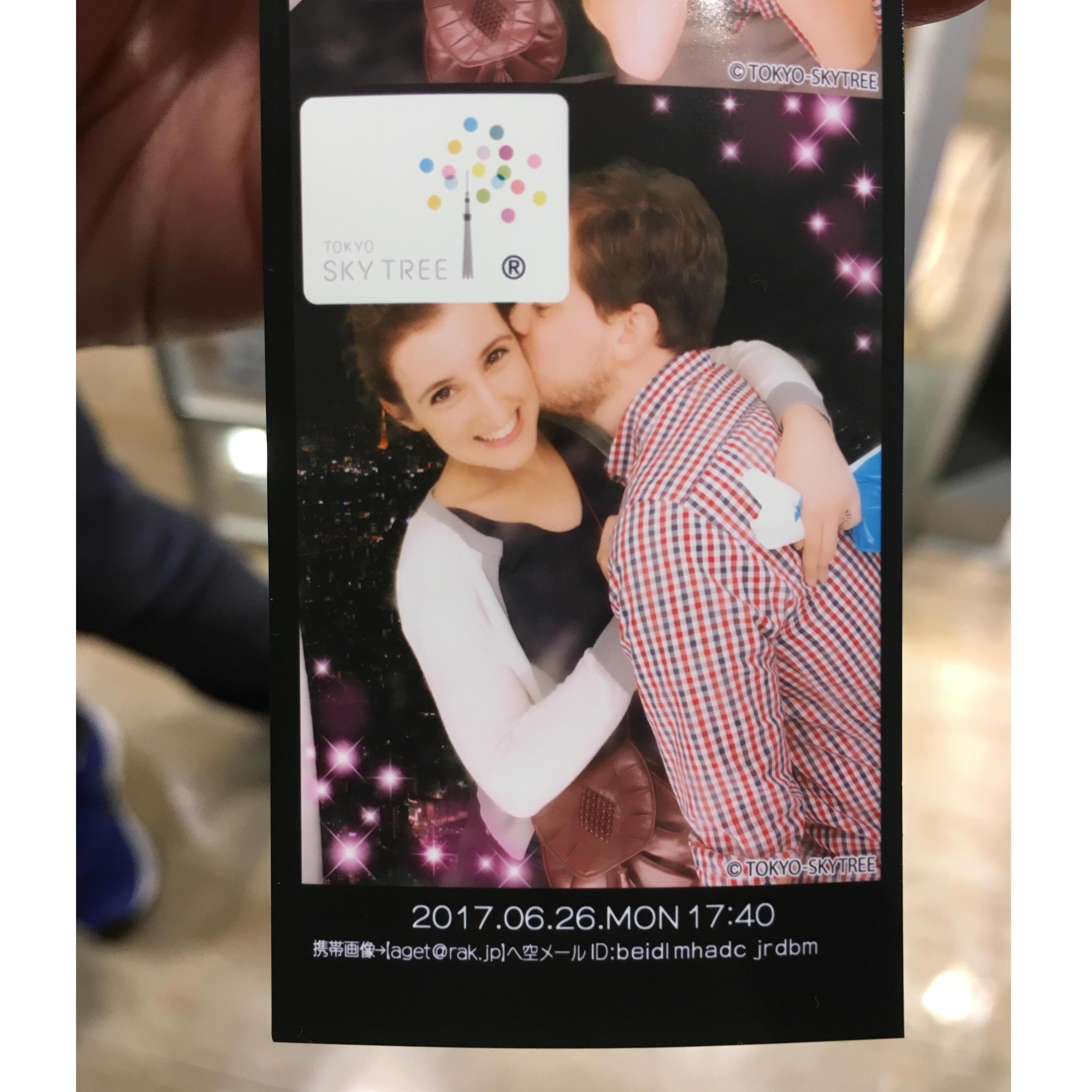 A filtering photo booth at Tokyo Skytree Tower, summer of 2017.