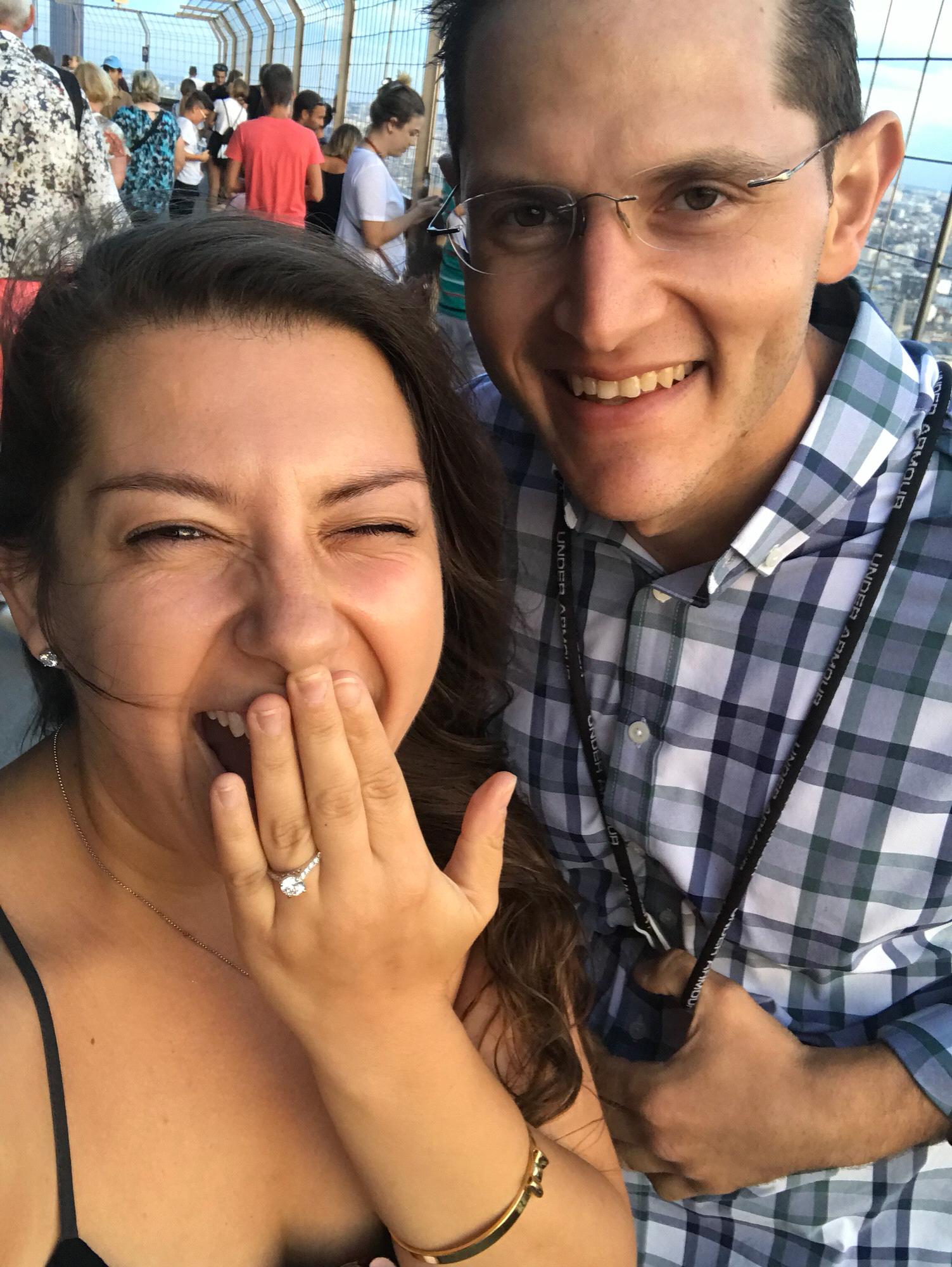 Right after Dan proposed.. I said "oh my, you don't have to do that! oh thank you!" and then "YES"