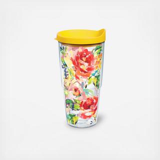 Fiesta Rose Tumbler with Travel Lid