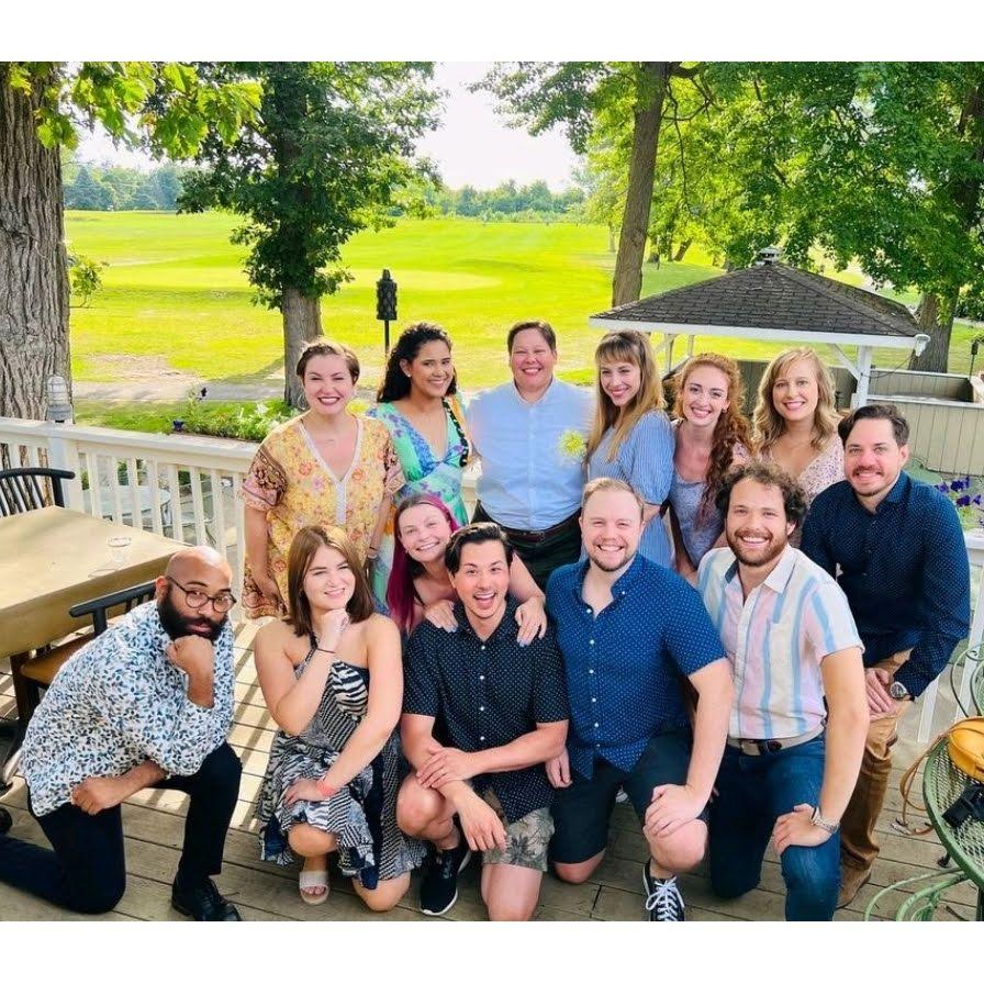 The NYC crew at Morgan and Mary's rehearsal dinner in Michigan.