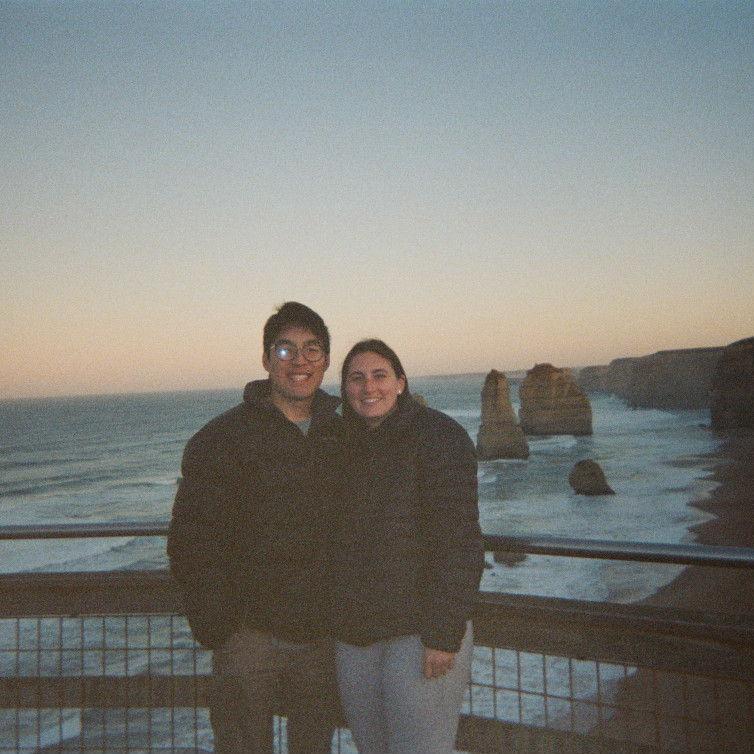 Syd and Connor at the 12 Apostles in Victoria, Australia