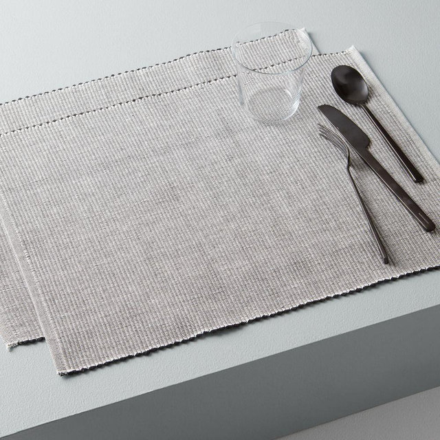 Riviera Placemat, Black and White, Set of 4