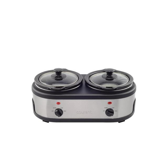 Courant 1.6-QT Double Slow Cooker - Stainless Steel