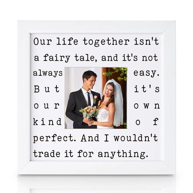 THYGIFTREE Sentimental Wedding Anniversary Present Wife from Husband Meaningful Keepsake Picture Frame for Her Romantic Real Love Present for Birthday Christmas Valentines Day