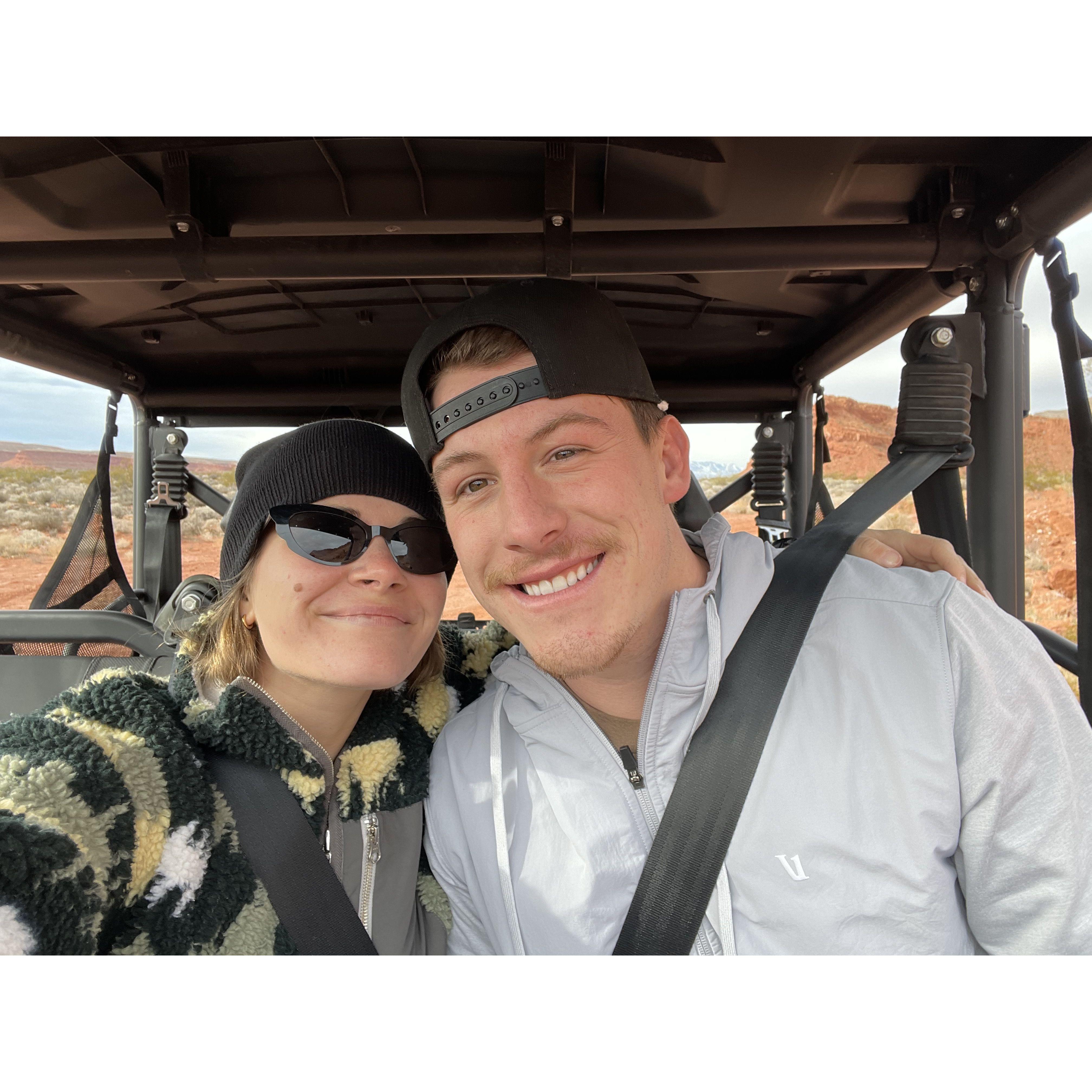 Sophia's first time in a side-by-side in St. George!