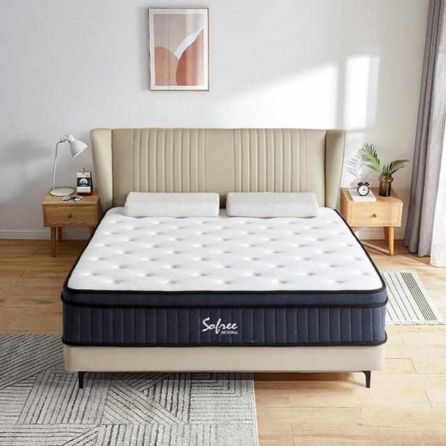 sofree bedding King Mattress, 12 Inch Memory Foam Hybrid Mattress King, Pocket Spring Mattress in a Box for Motion Isolation, Strong Edge Support, Pressure Relief, Plush Feel, CertiPUR-US