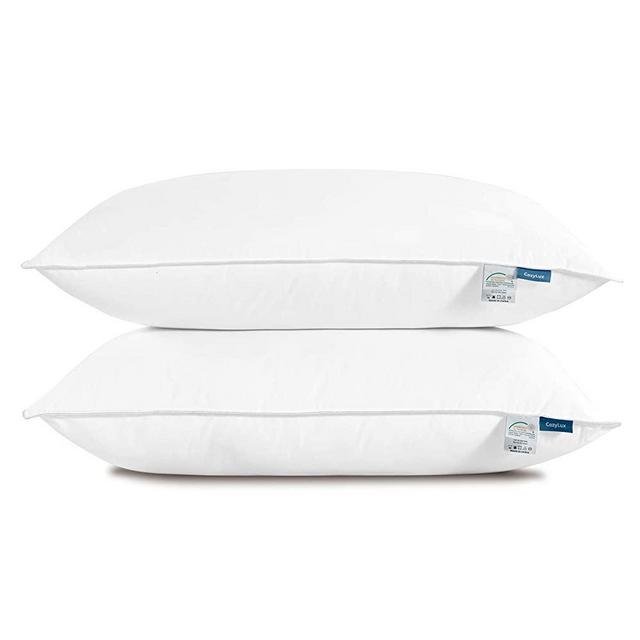 CozyLux King Bed Pillows for Sleeping Set of 2, Hotel Collection Cooling Gel Pillows 2 Pack, 100% Breathable Cotton Cover, Soft Hypoallergenic Pillows for Side and Back Sleeper - 20x36 Inches