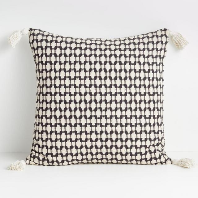 Tahona 23" Obsidian Textured Pillow with Feather-Down Insert