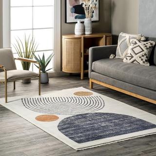 Bevin Sky Fringe Area Rug