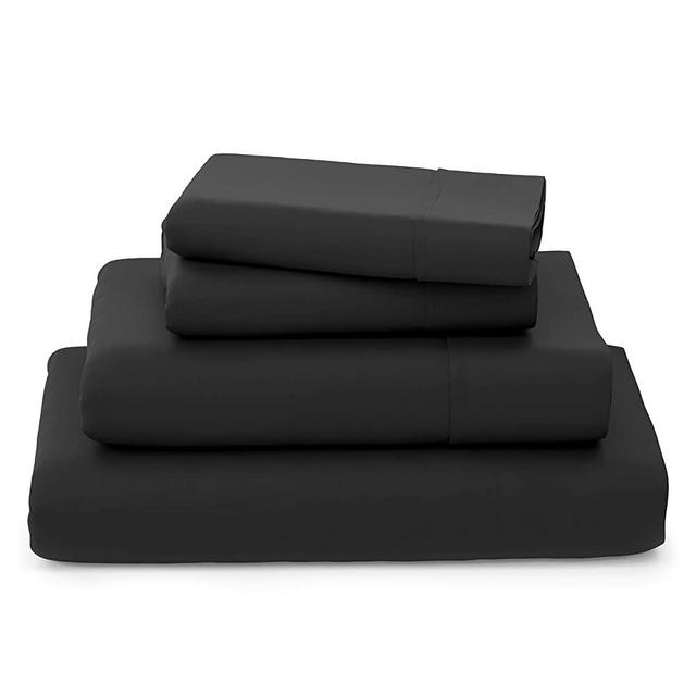 Cosy House Collection Luxury Bamboo Sheets - 4 Piece Bedding Set - Bamboo Viscose Blend - Soft, Breathable, Deep Pocket - 1 Fitted Sheet, 1 Flat, 2 Pillow Cases - Cal King, Black