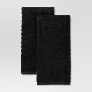 Kitchen Towel Black 2pk - Threshold™