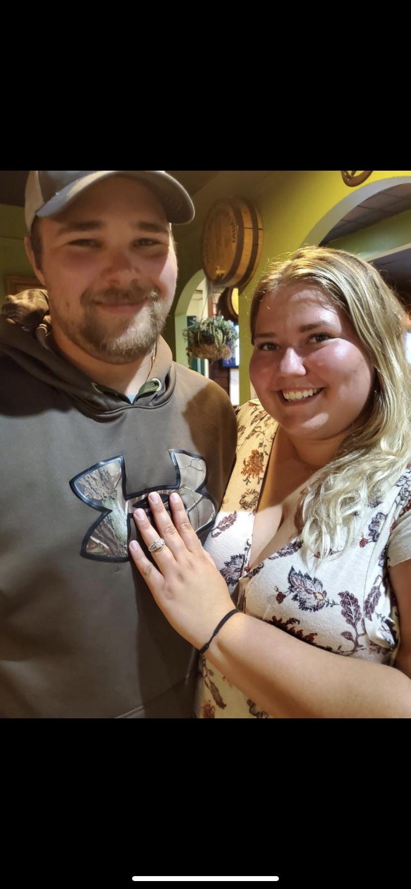 The night we got engaged! The ring didn’t fit because he was too excited to wait for it to be sized!